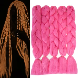 Hot Pink Glowing Braiding Hair Glow in the Dark