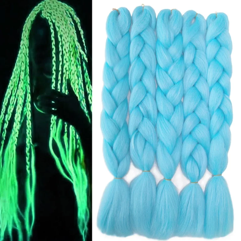 Light Blue Glowing Braiding Hair Glow in the Dark