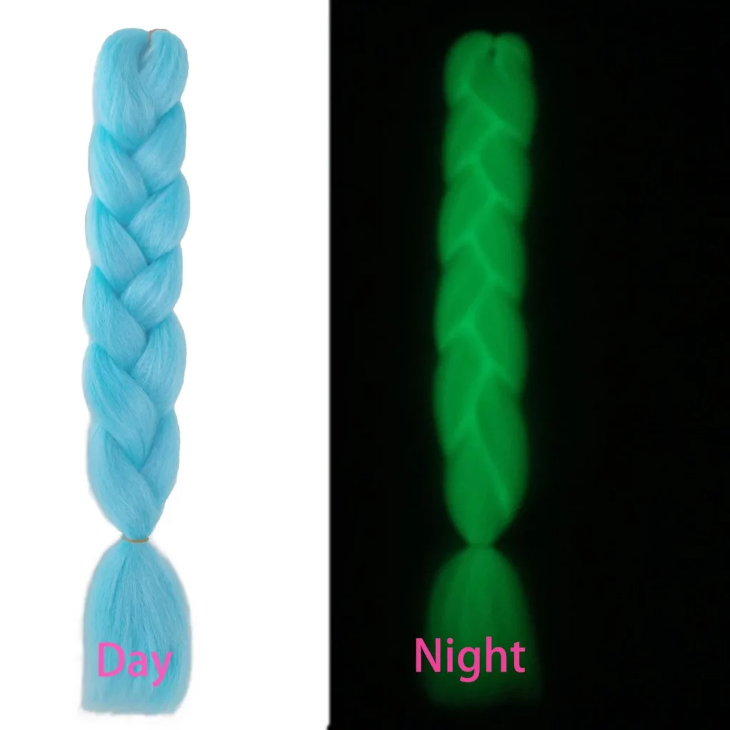 Light Blue Glowing Braiding Hair Glow in the Dark