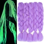 Light Purple Glowing Braiding Hair Jumbo Box Braids Hair Extensions