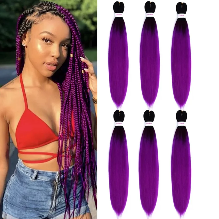 Pre-Stretched Box Braiding Hair Ombre Purple Braid Hair