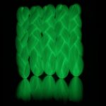 5pcs Glow in the Dark Hair 24inch White Braiding Hair Pre Stretched Colored Hair Extensions for Braiding Luminous Jumbo Braids for Kids Girls Women