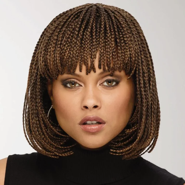 Box Braid Wigs Brown Color Bob Synthetic Wig