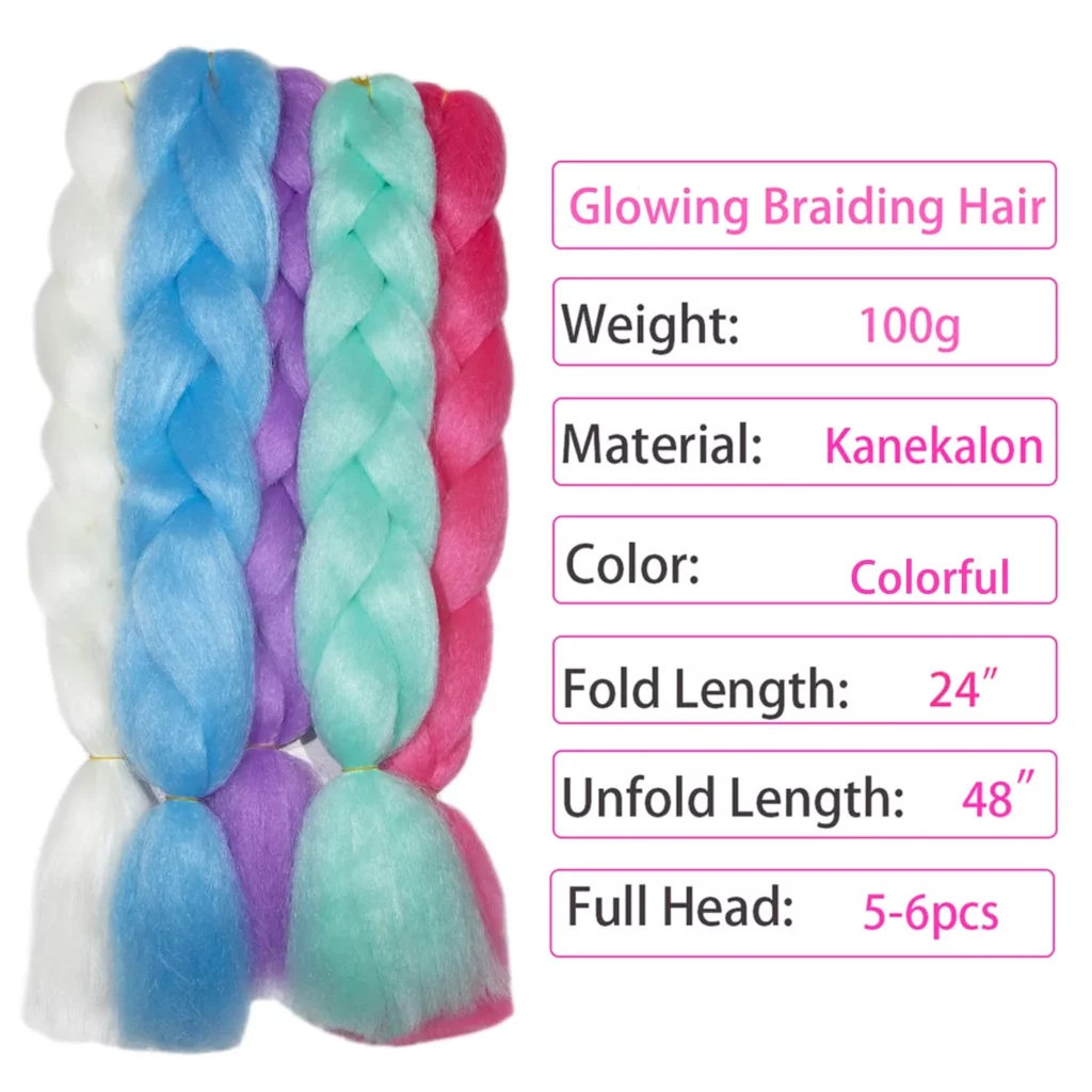 Colorful Glowing Braiding Hair Luminous Braid Hair