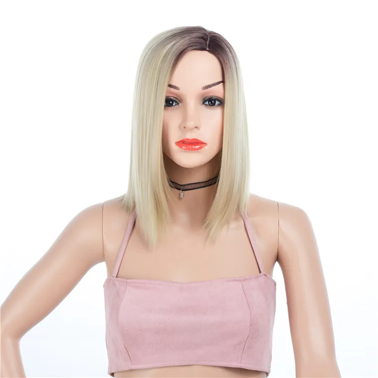 Short Bob Straight Hair Side Part Wigs High Temperature Heat Resistant Synthetic Wig