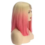 Short Bob Straight Lace Wig Gradient Pink Wigs