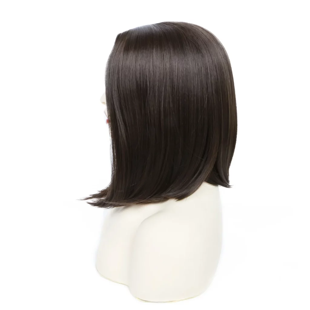 Straight Hair Bob Wig Brown Color Middle Part Machine-made Synthetic Wig