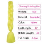 Yellow Green Glowing Braiding Hair Jumbo Braids Hair Extensions