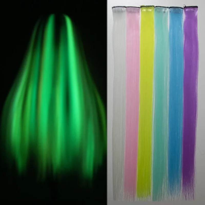 Glowing In the Dark Hair Extension Clip In Hair 18PCS