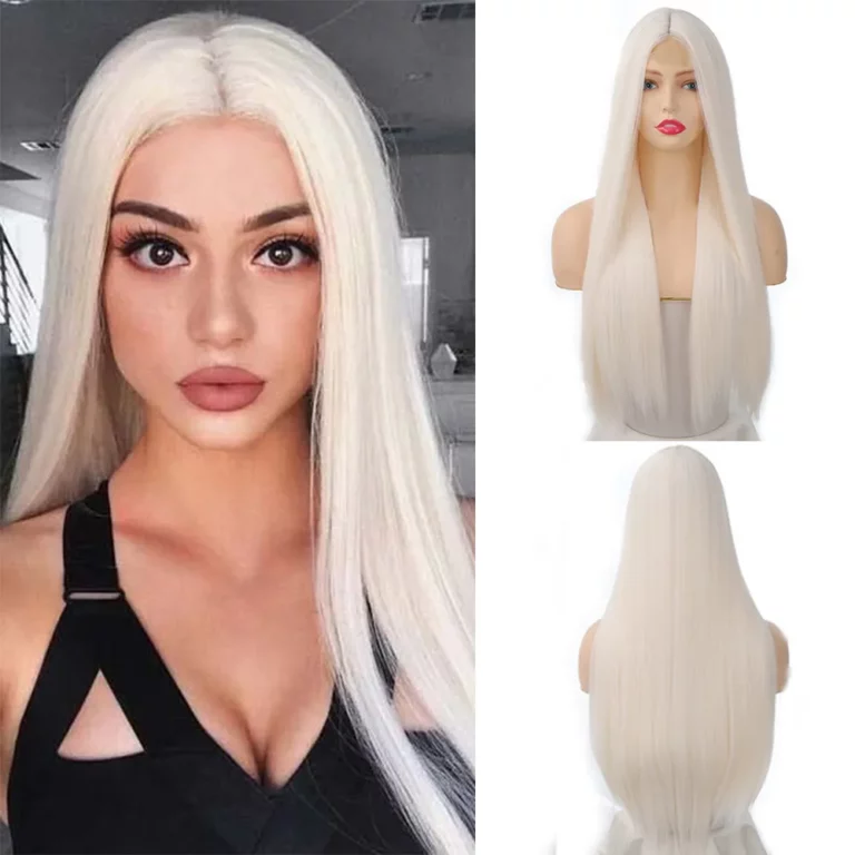 Long Straight Middle Part Synthetic Hair Front Lace Wig