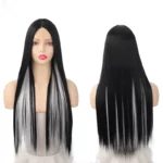 Long Straight Middle Part Synthetic Hair Front Lace Wig