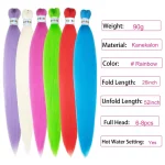 Colorful Braiding Hair 26inch 6Pcs Kanekalon Braids Hair Extensions