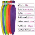 Colorful Pre-Stretched Braiding Hair 26inch 6Pcs Kanekalon Braids Hair Extensions