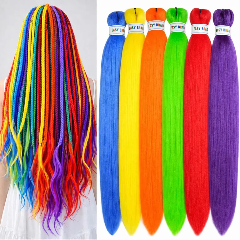 Colorful Pre-Stretched Braiding Hair 26inch 6Pcs Kanekalon Braids Hair Extensions