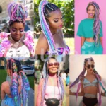 Colorful Braiding Hair Kanekalon Jumbo Braiding Hair Rainbow Multicolor Braiding Hair