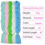 Colorful Braiding Hair Kanekalon Jumbo Braiding Hair Rainbow Multicolor Braiding Hair