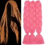 Hot Pink Glow in the Dark Braiding Hair 24Inch 3Pcs Synthetic Kanekalon Hair