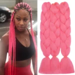 Hot Pink Glow in the Dark Braiding Hair 24Inch 3Pcs Synthetic Kanekalon Hair