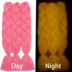 Hot Pink Glow in the Dark Braiding Hair 24Inch 3Pcs Synthetic Kanekalon Hair