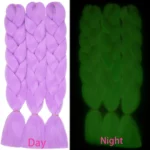 Light Purple Glow in the Dark Braiding Hair 24inch 3Pcs