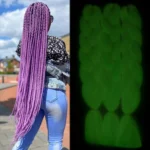 Light Purple Glow in the Dark Braiding Hair 24inch 3Pcs