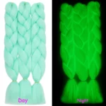 Mint Green Glow in the Dark Braiding Hair 24Inch 3Pcs Kanekalon Synthetic Colored Hair