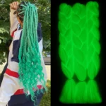 Mint Green Glow in the Dark Braiding Hair 24Inch 3Pcs Kanekalon Synthetic Colored Hair