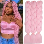 Pink Glow in the Dark Jumbo Braiding Hair 24inch 3pcs