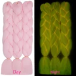 Pink Glow in the Dark Jumbo Braiding Hair 24inch 3pcs