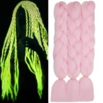 Pink Glow in the Dark Jumbo Braiding Hair 24inch 3pcs