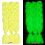 Yellow Glow in the Dark Jumbo Braiding Hair Extensions - 24inch 3pcs