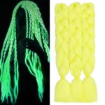 Yellow Glow in the Dark Jumbo Braiding Hair Extensions - 24inch 3pcs