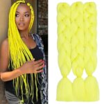 Yellow Glow in the Dark Jumbo Braiding Hair Extensions - 24inch 3pcs