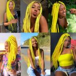 Yellow Glow in the Dark Jumbo Braiding Hair Extensions - 24inch 3pcs