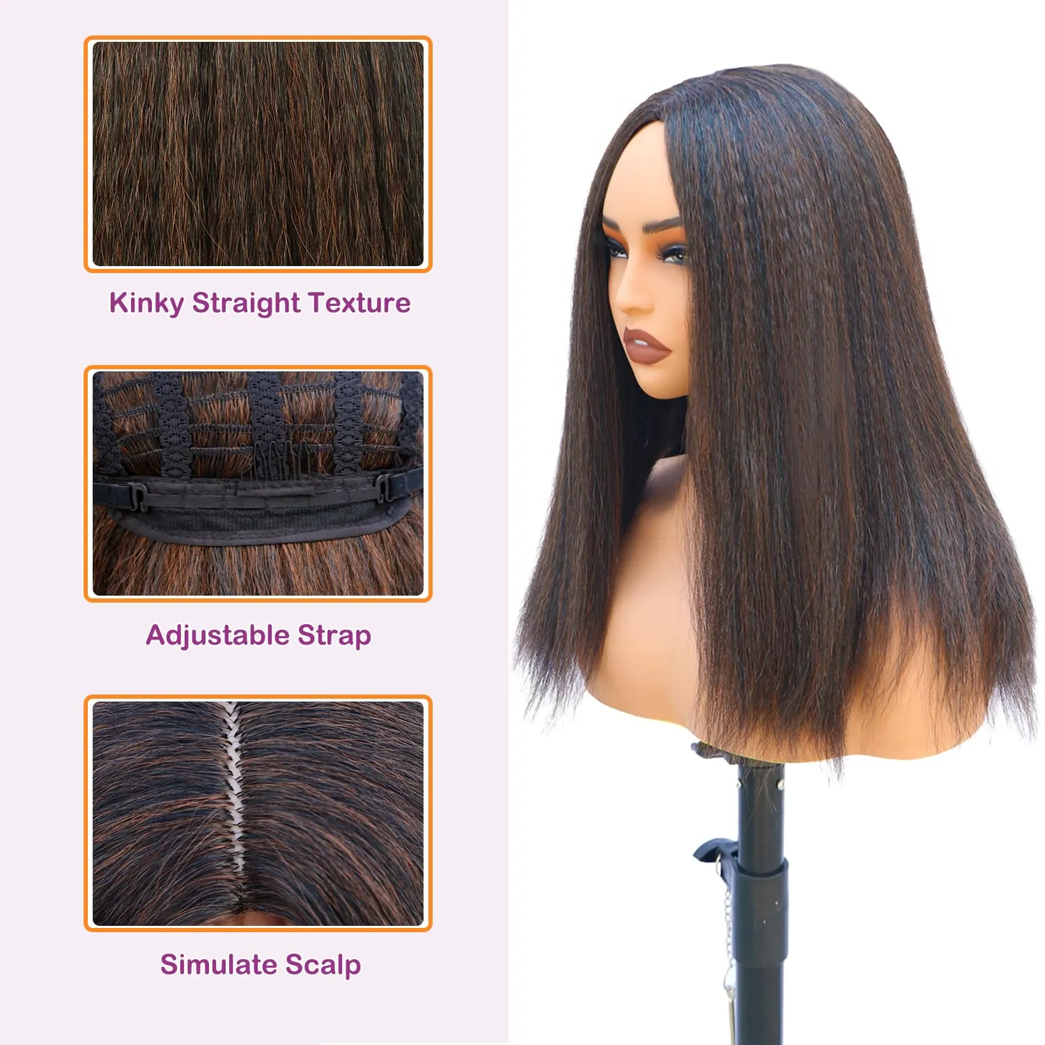 kinky straight hair m1b30