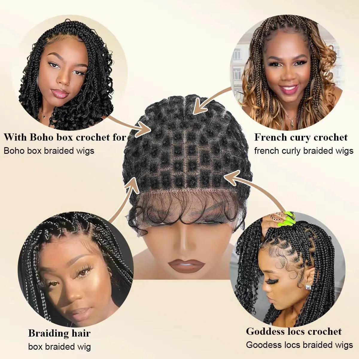 Full lace wig cap for braid wig