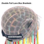 36 Inch Rainbow Braided Wig 360 Full Lace Knotless Box Braids Wig for Women