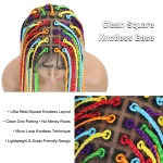 36 Inch Rainbow Braided Wig 360 Full Lace Knotless Box Braids Wig for Women