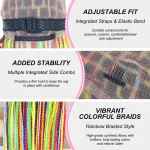 36 Inch Rainbow Braided Wig 360 Full Lace Knotless Box Braids Wig for Women