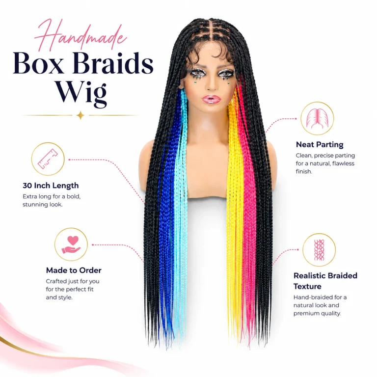 Custom 30 Inch Box Braids Wig – Handmade Made-to-Order Braided Wig