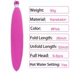 6Pack Colorful Pre Stretched Braiding Hair 26 Inch Light Purple Blue Pink Braiding Hair Extensions