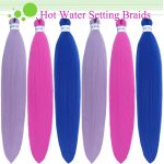 6Pack Colorful Pre Stretched Braiding Hair 26 Inch Light Purple Blue Pink Braiding Hair Extensions
