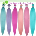 6Pcs Colorful Pre Stretched Braiding Hair 26 Inch Rainbow Braiding Hair Extensions