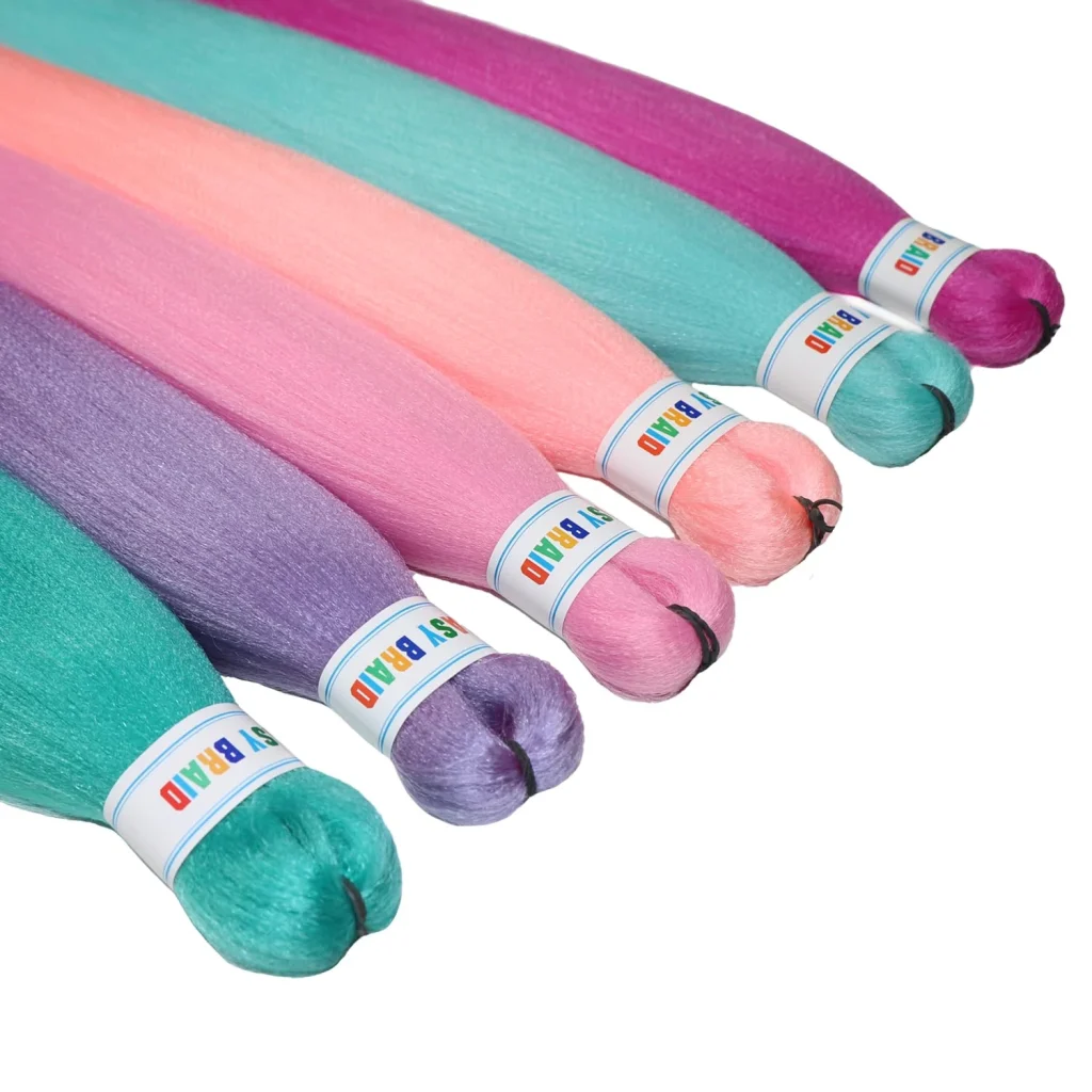6Pcs Colorful Pre Stretched Braiding Hair 26 Inch Rainbow Braiding Hair Extensions