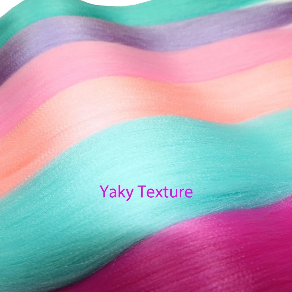 6Pcs Colorful Pre Stretched Braiding Hair 26 Inch Rainbow Braiding Hair Extensions