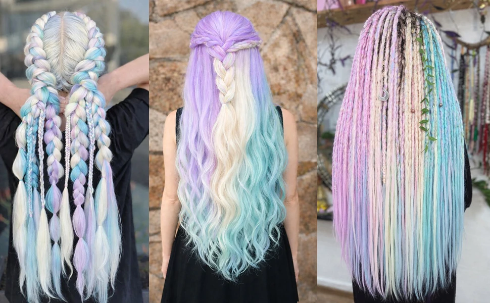 Pre Stretched Braiding Hair Colored Synthetic Hair Extensions for Braids 26inch 6pcs Knotless Yaki Prestretched Braiding Hair