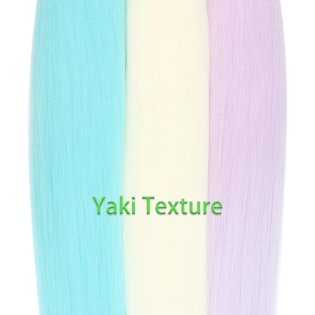 Pre Stretched Braiding Hair Colored Synthetic Hair Extensions for Braids 26inch 6pcs Knotless Yaki Prestretched Braiding Hair