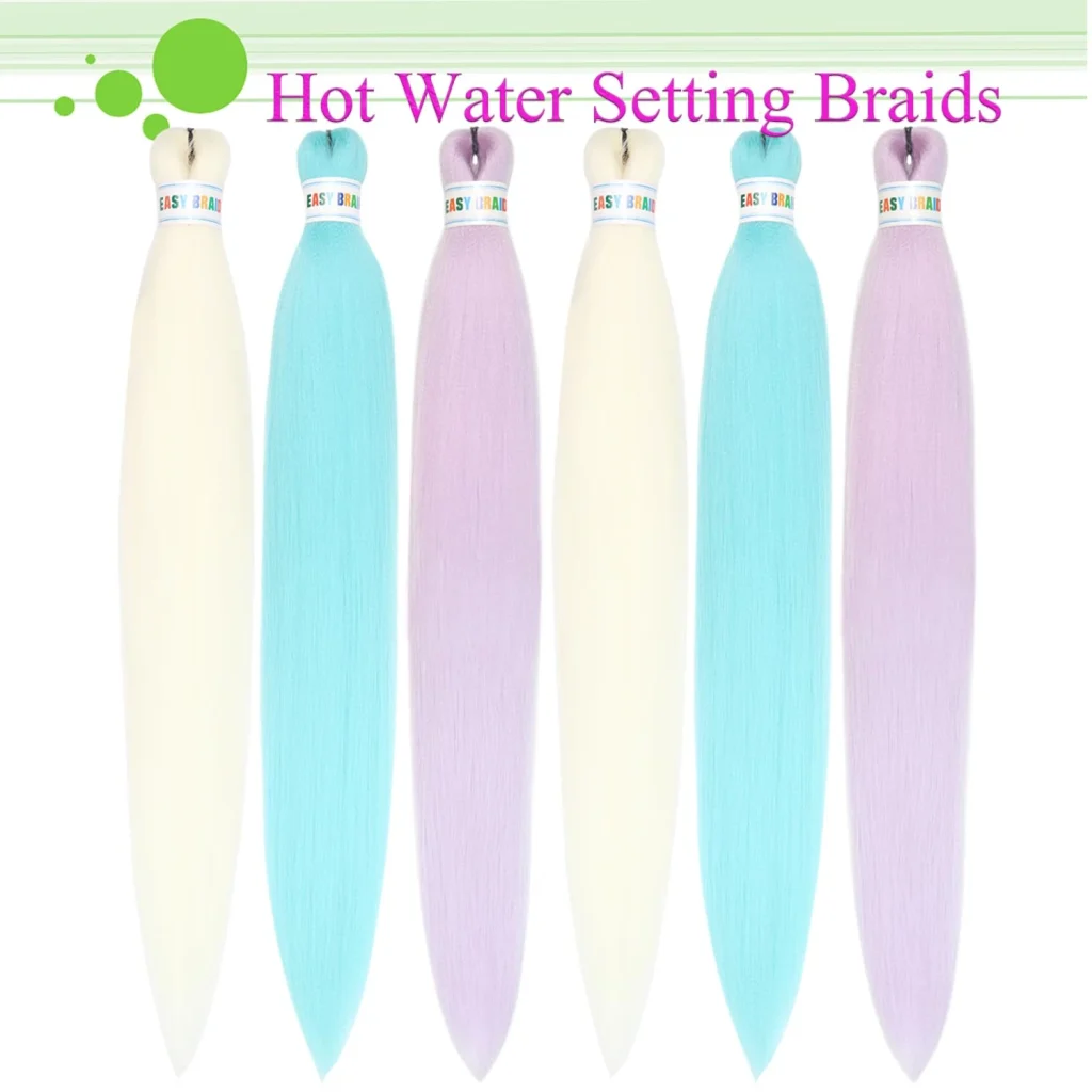 Pre Stretched Braiding Hair Colored Synthetic Hair Extensions for Braids 26inch 6pcs Knotless Yaki Prestretched Braiding Hair