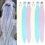 Pre Stretched Braiding Hair Colored Synthetic Hair Extensions for Braids 26inch 6pcs Knotless Yaki Prestretched Braiding Hair