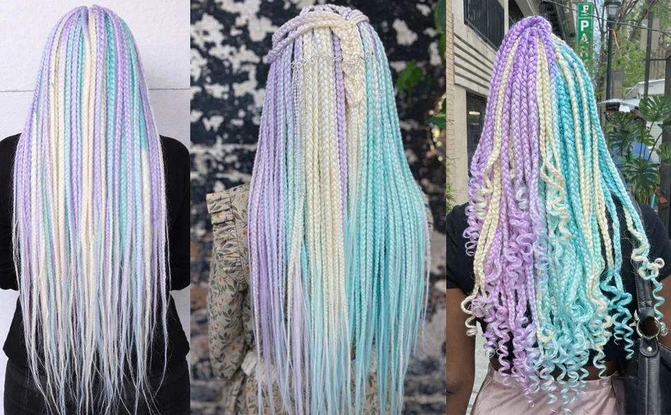 Pre Stretched Braiding Hair Colored Synthetic Hair Extensions for Braids 26inch 6pcs Knotless Yaki Prestretched Braiding Hair